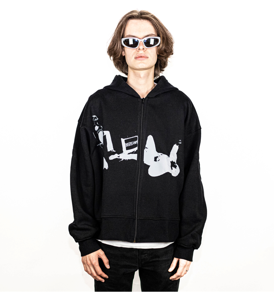 ZIP INTERREGNUM HOODIE TV BLACK