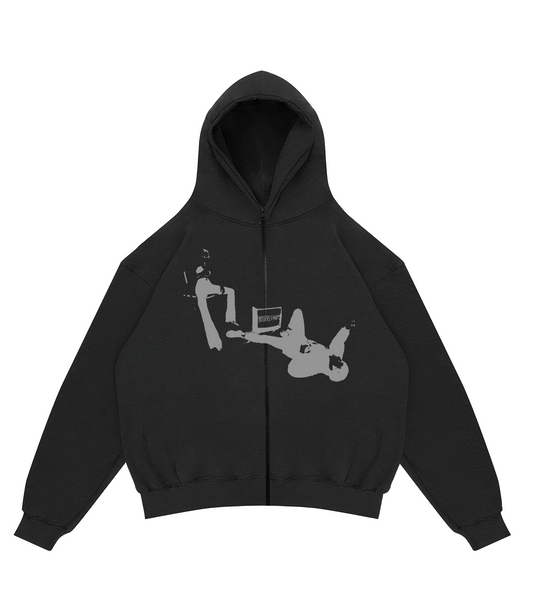 ZIP INTERREGNUM HOODIE TV BLACK