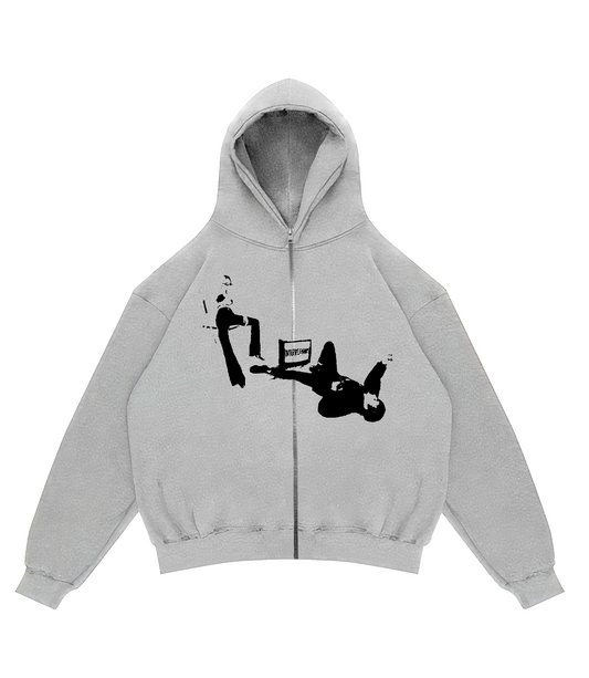 ZIP INTERREGNUM HOODIE TV GREY